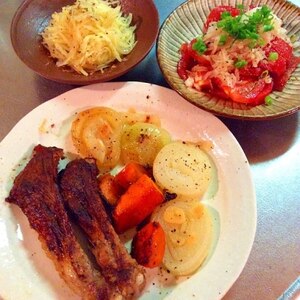 イベリコ豚のスペアリブと焼き野菜　～バルサミコ～